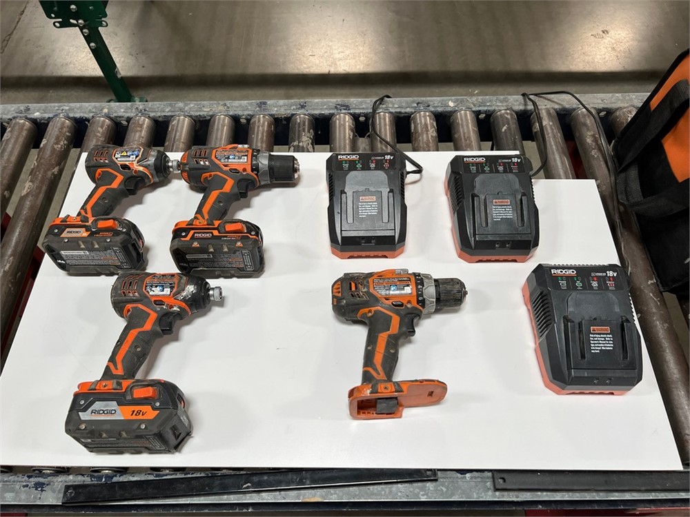 Ridgid Cordless Drills, Chargers & Batteries - as pictured
