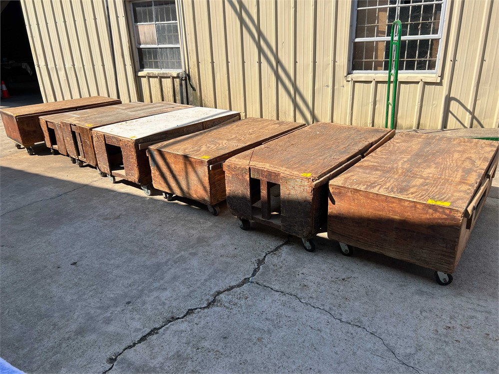 Seven (7) Rolling Material Carts