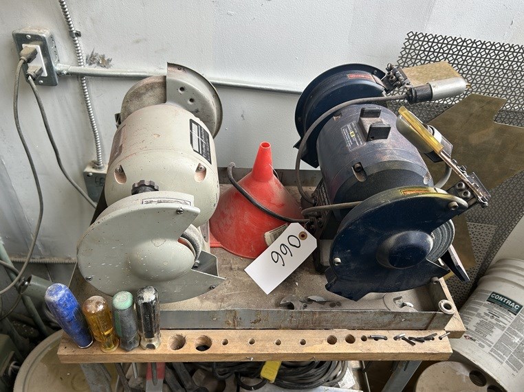 (2) Grinders & Stand & Contents