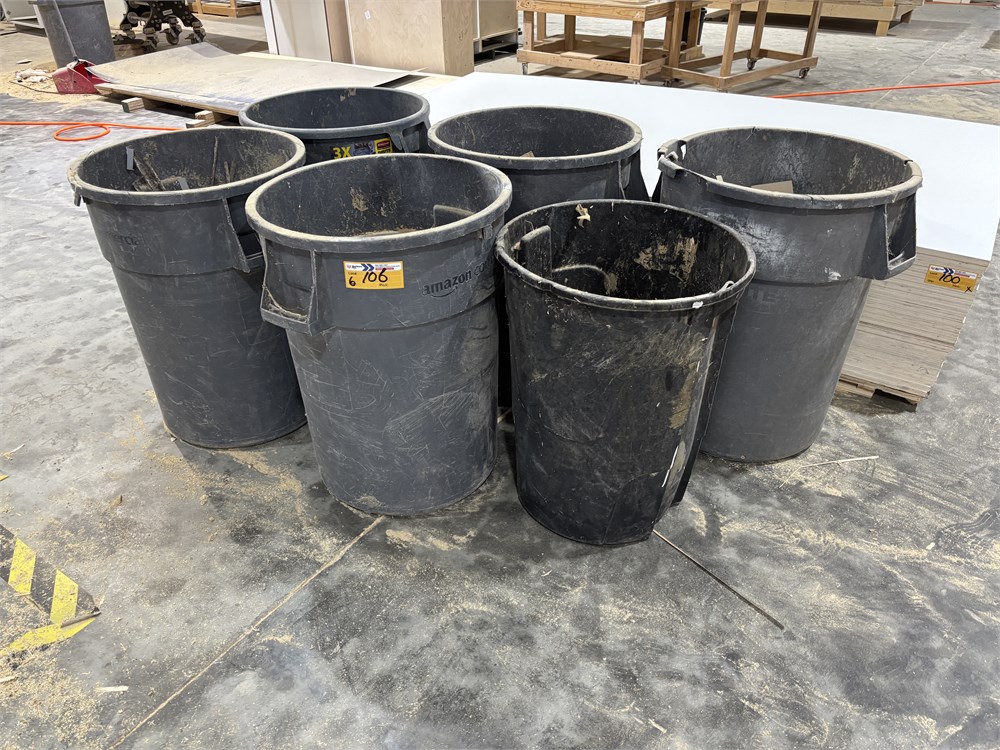 Six Trash Cans