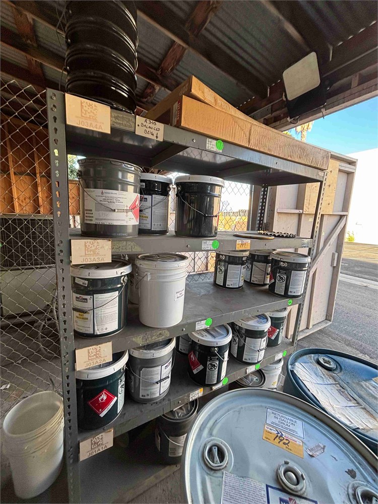 Paint and Supplies on Shelves