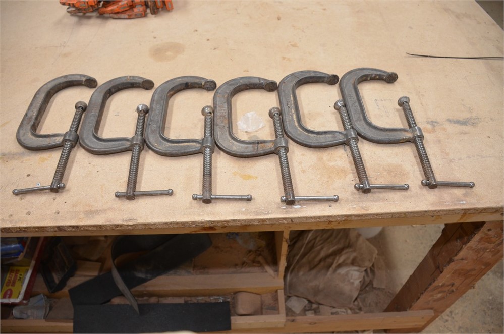 Lot of (6) 6" C clamps