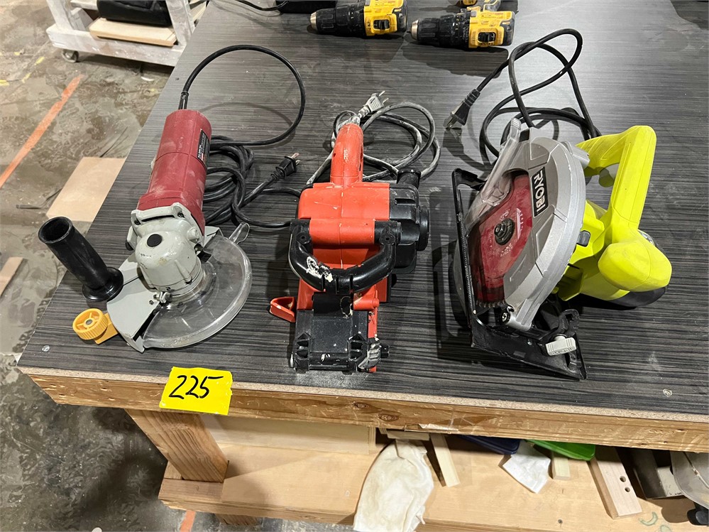 Power saw, belt sander, grinder