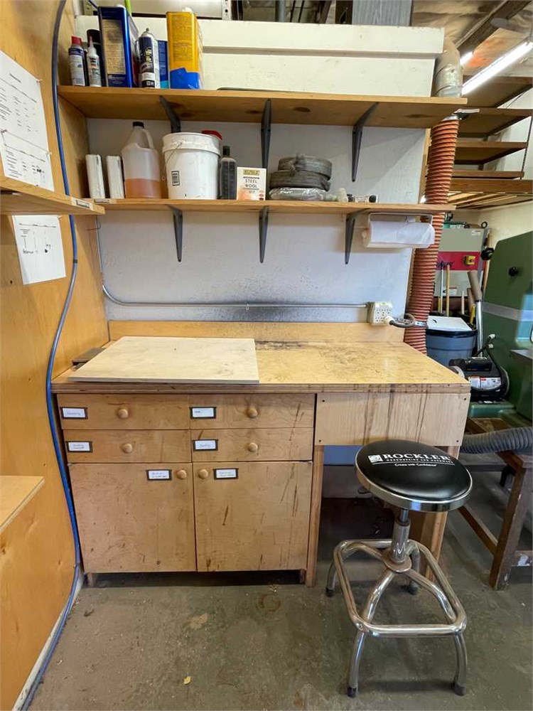 Cabinet contents and Stool