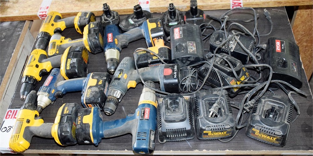 LOT# 089  (8) ELECTRIC POWER DRILLS & CHARGERS * LOT OF APPROX 8