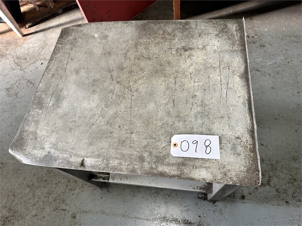 Metal Table on Castors w Lower Shelf