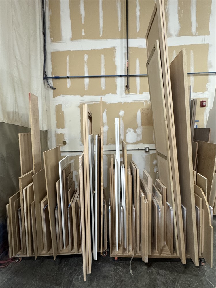 (2) Wooden Shop Carts with Wooden Doors and Components