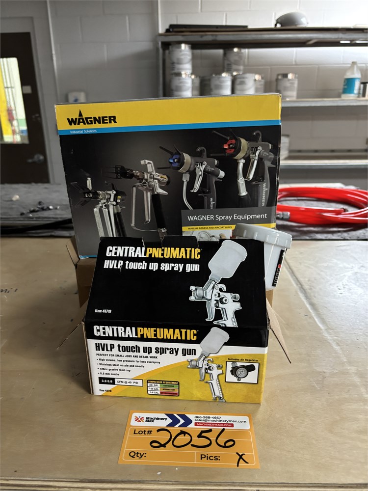 New Wagner "GM 4700 AC" Paint Gun & Central Pneumatic HVLP Touch up Paint Gun