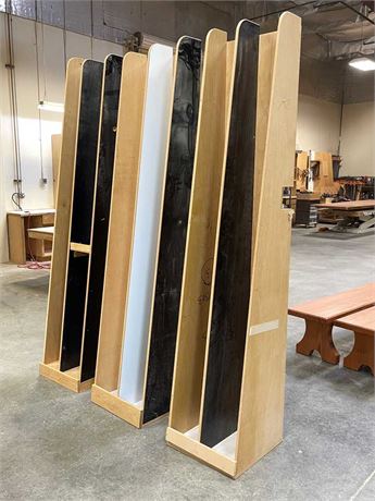 Three (3) Wooden Storage Racks