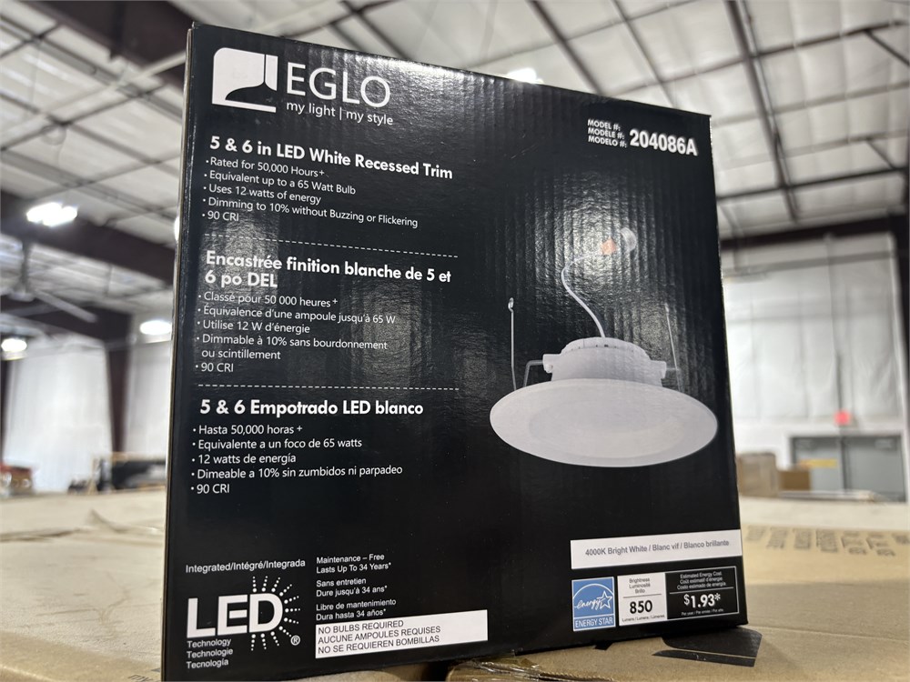 Pallet of 5" & 6" LED White Recessed Trim - as pictured