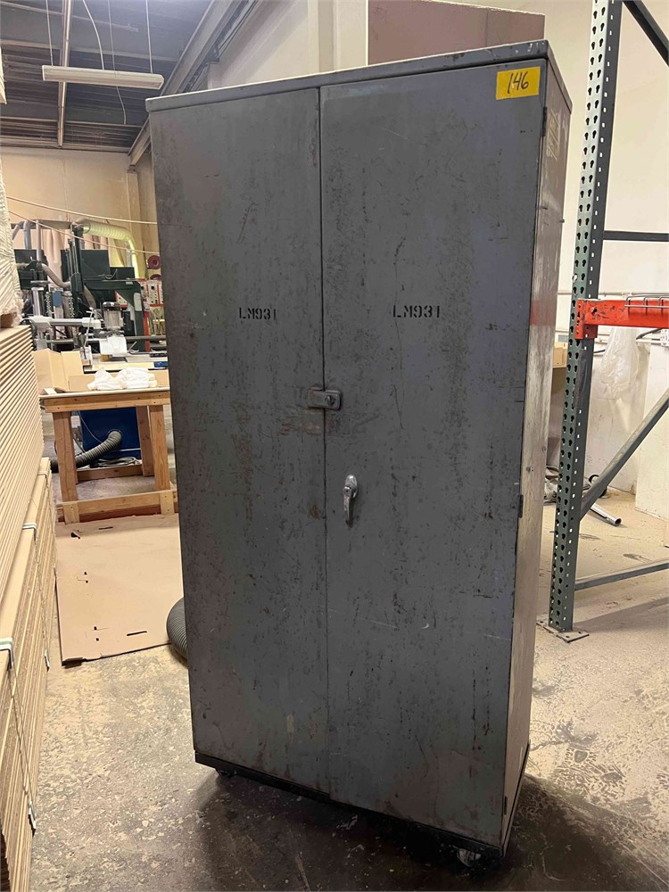 Metal Cabinet with Contents