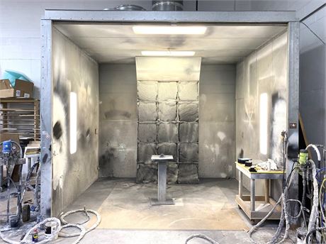 Spray Booth 12'x12'x10' Deep - Complete with Lights Fan & Stack to Ceiling