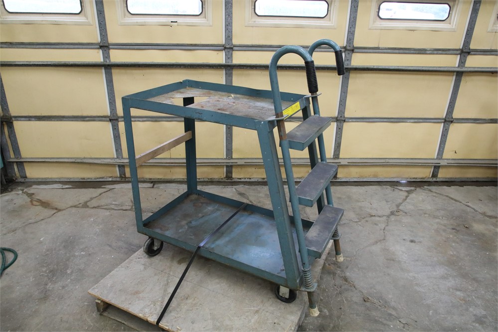 Steel ladder cart on casters
