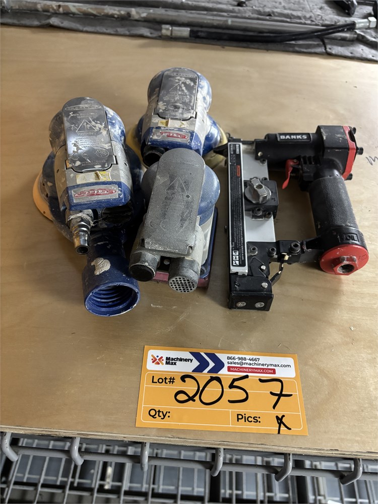 (4) Pneumatic Palm Sanders + Pin Nailer