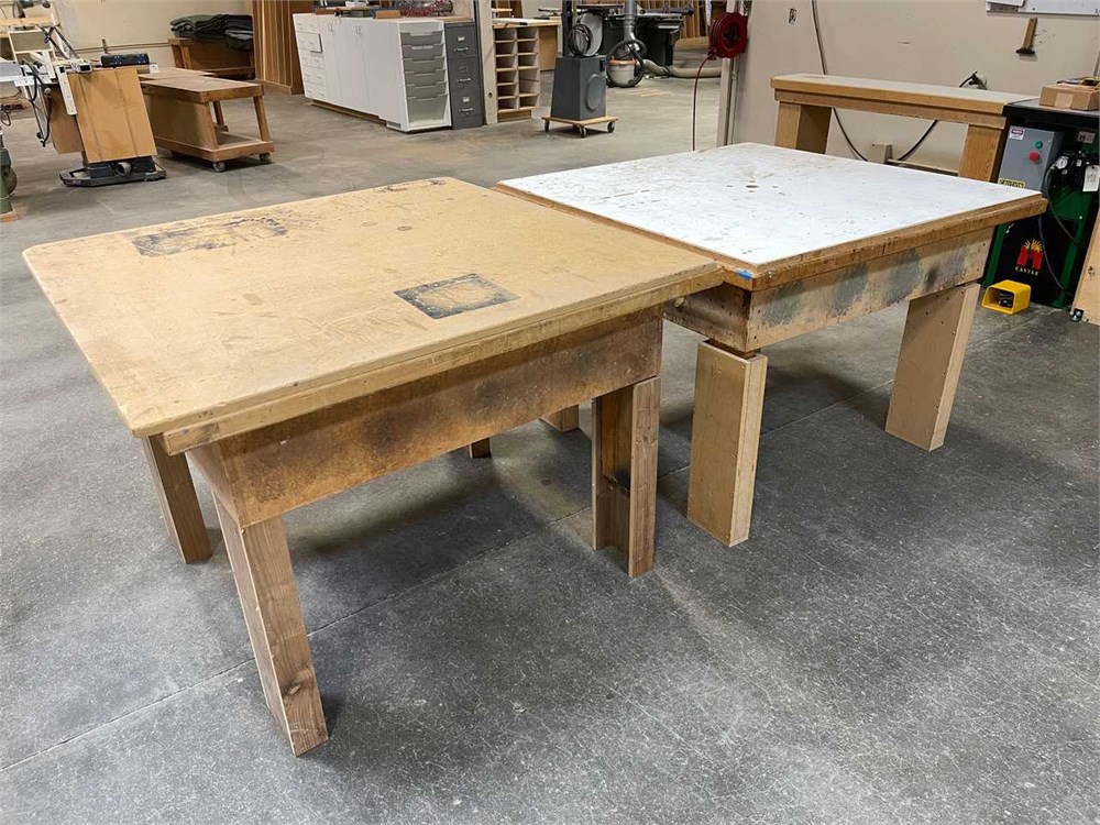 Two (2) Wooden Work Tables