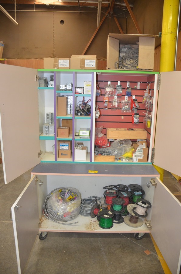 Electrical Supplies & Rolling Cabinet