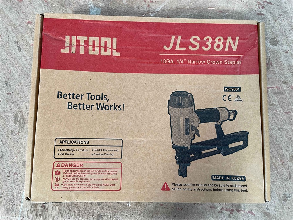 JI Tool "JLS38N" Pneumatic Narrow Crown Stapler (New in Box)