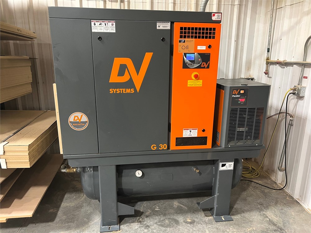 DV Systems "G-30" Air Compressor with Tank and Dryer
