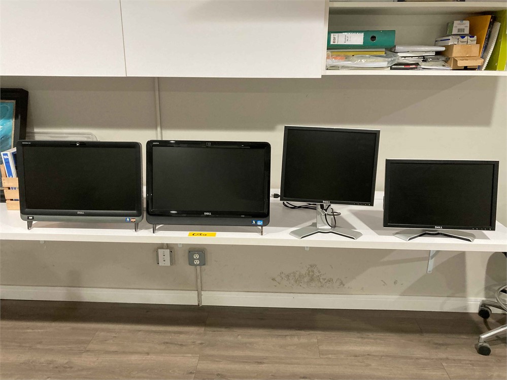 Four (4) Computer Monitors and Hardware