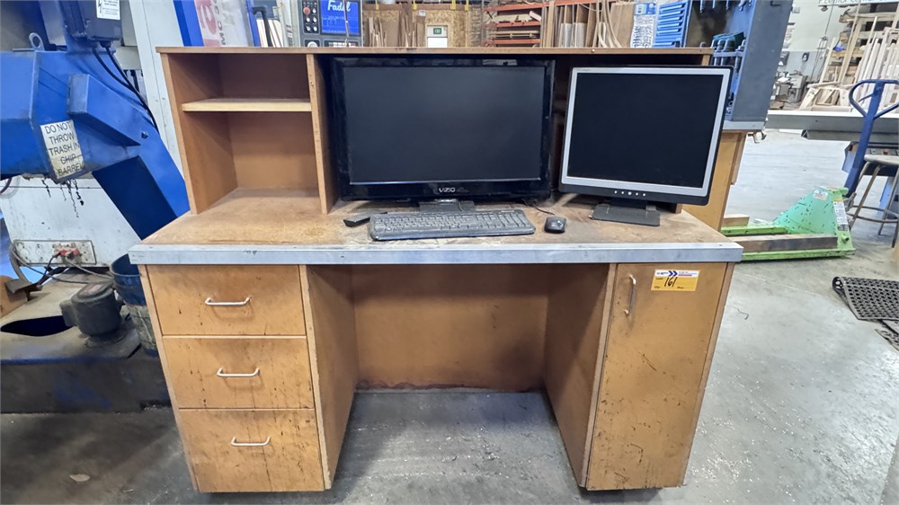 Computer Desk with Contents