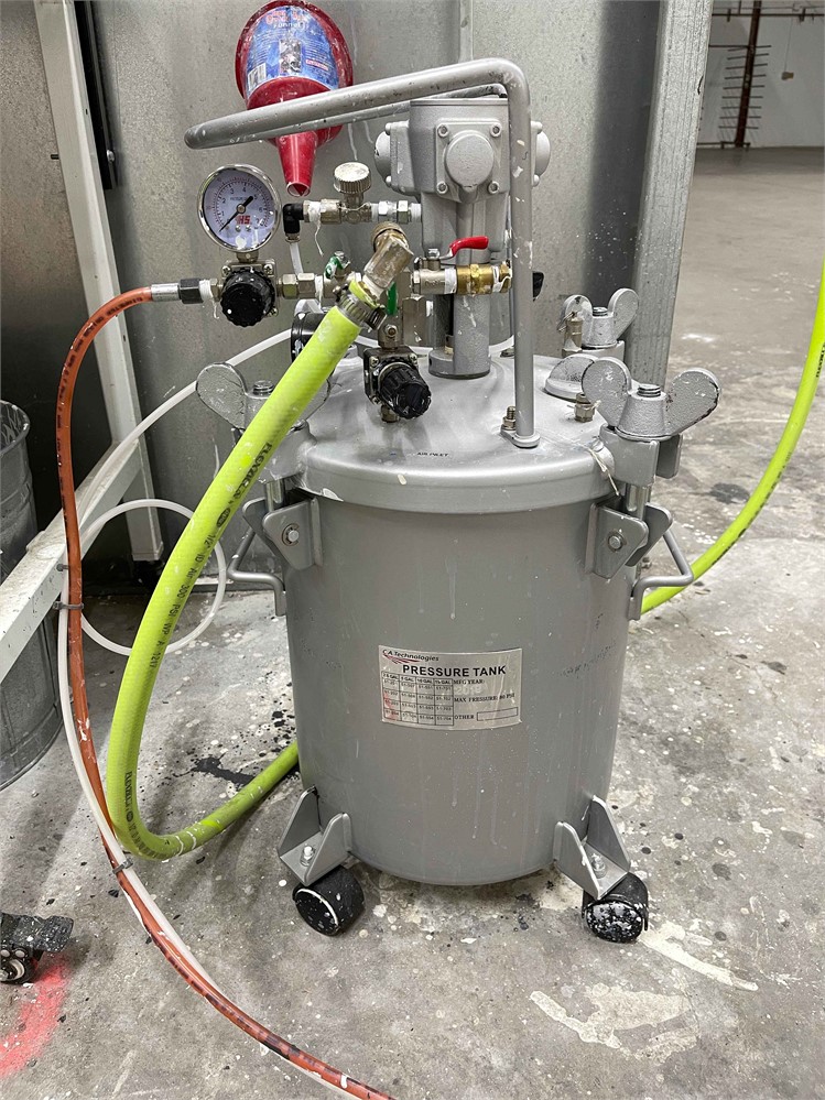 C.A. Technologies Pressure Tank with Pump, Lines and DeVilbiss Spray Gun