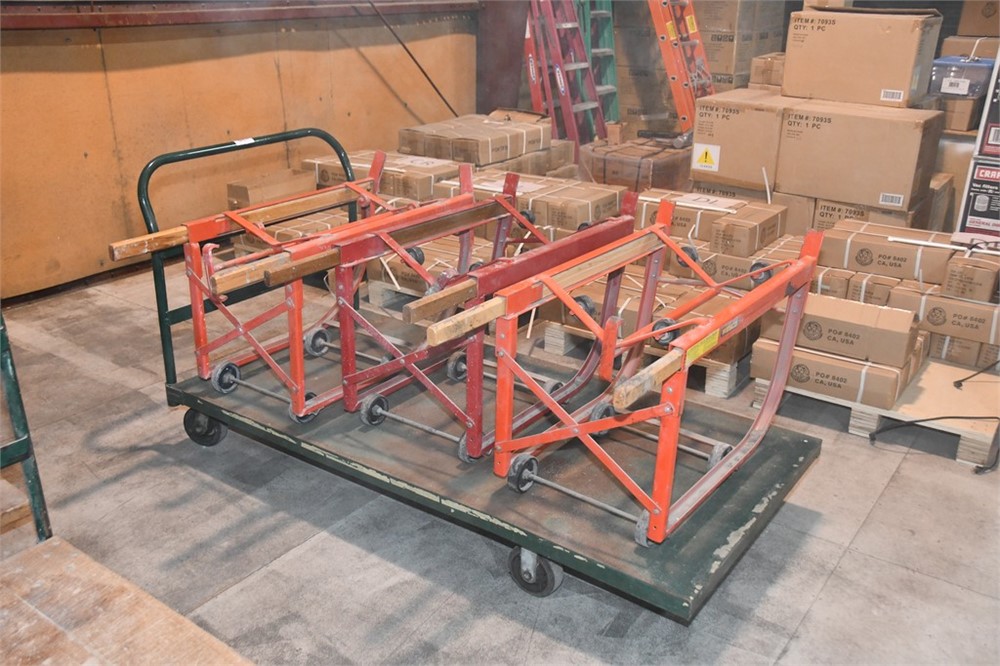 LOT OF (3) 1000 LB. CAPACITY MOVING CARTS WITH SHOP CART INCLUDED