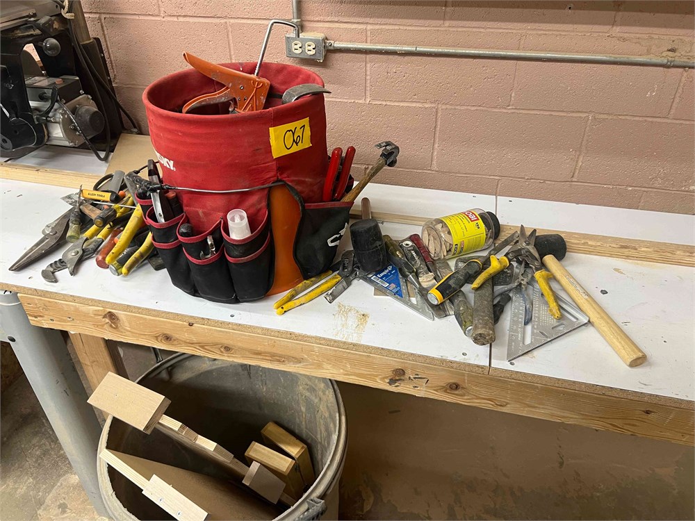 Misc hand tools and storage bucket