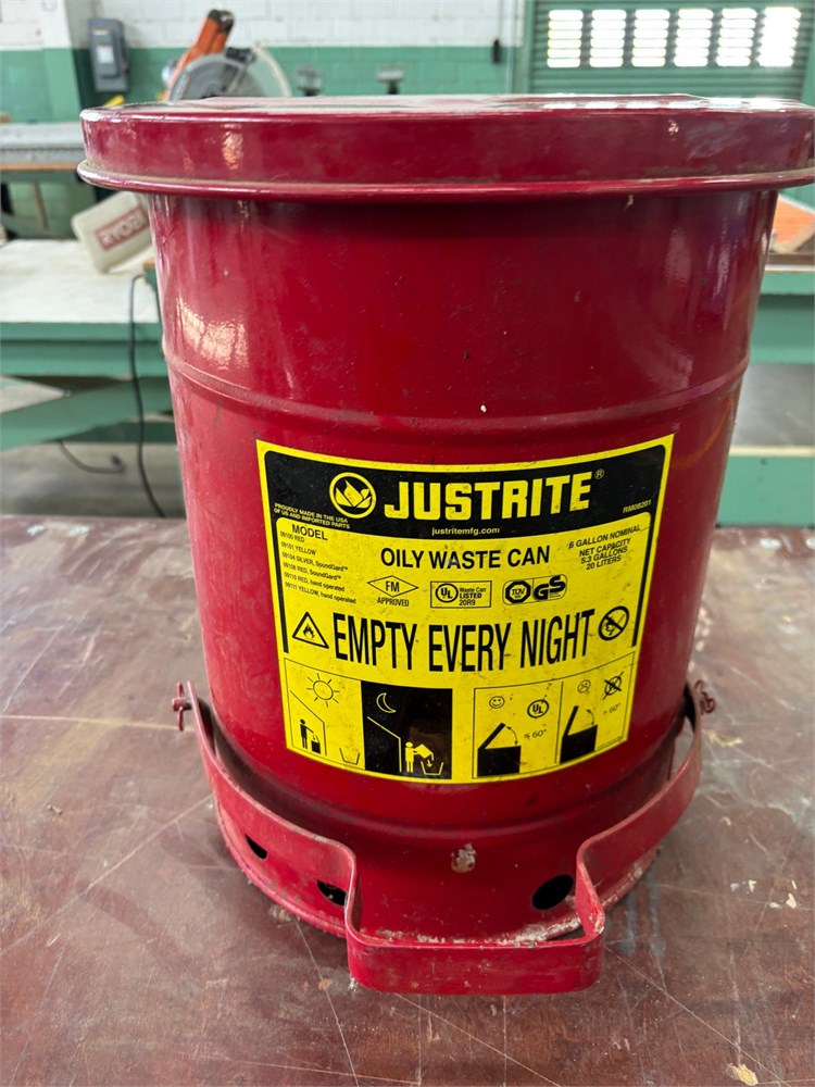 Lot of Justrite Waste Cans as pictured