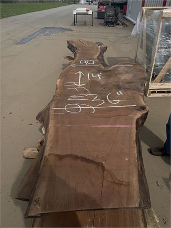 LIVE EDGE "FIGURED WALNUT" SLAB * 168" LONG - SEE PHOTO FOR MORE DIMENSIONS