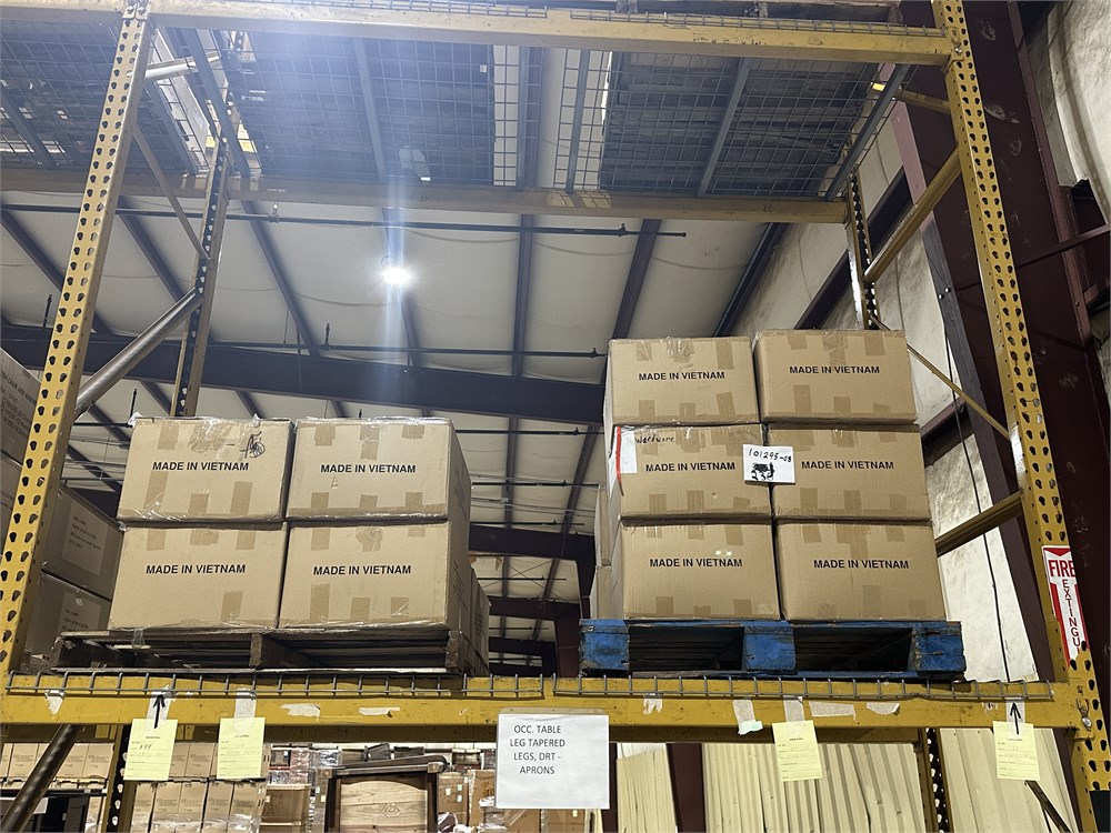 Contents of area and pallet racks not included