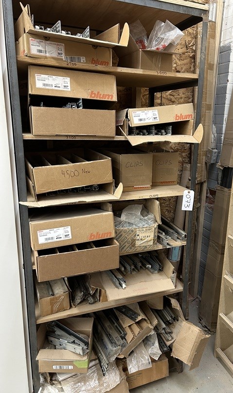 Contents " Blum Hardware" Metal Shelf Unit & Shelf