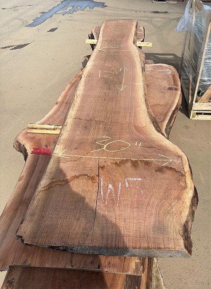 LIVE EDGE "WALNUT" SLAB * 138" LONG - SEE PHOTO FOR MORE DIMENSIONS