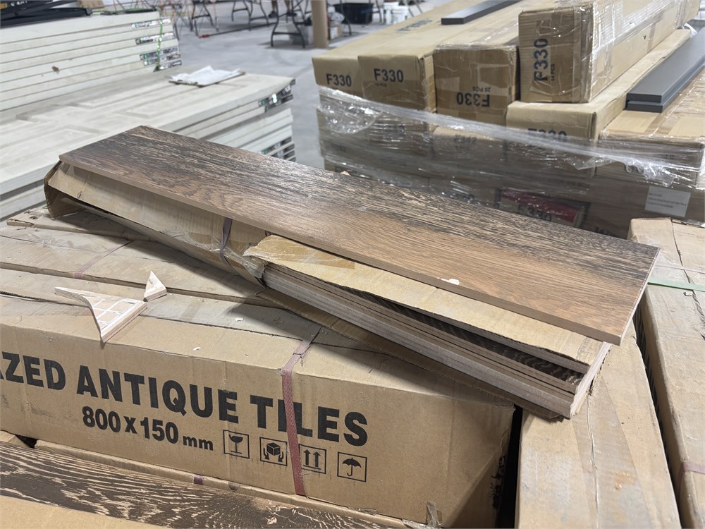 (3) Pallets of Glazed Wood Tiles - as pictured