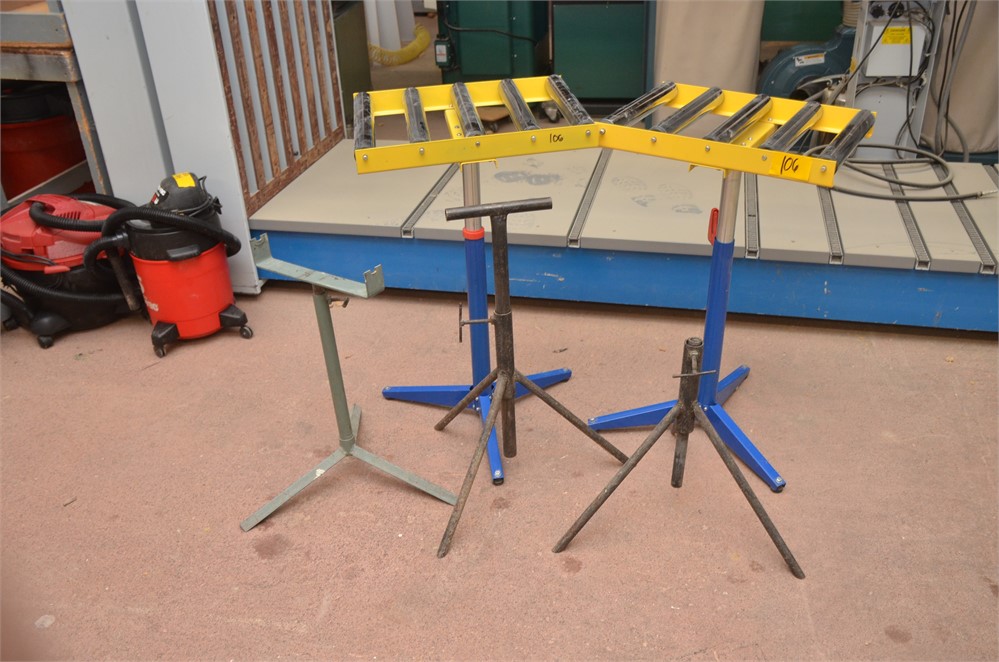 Roller stands and material supports