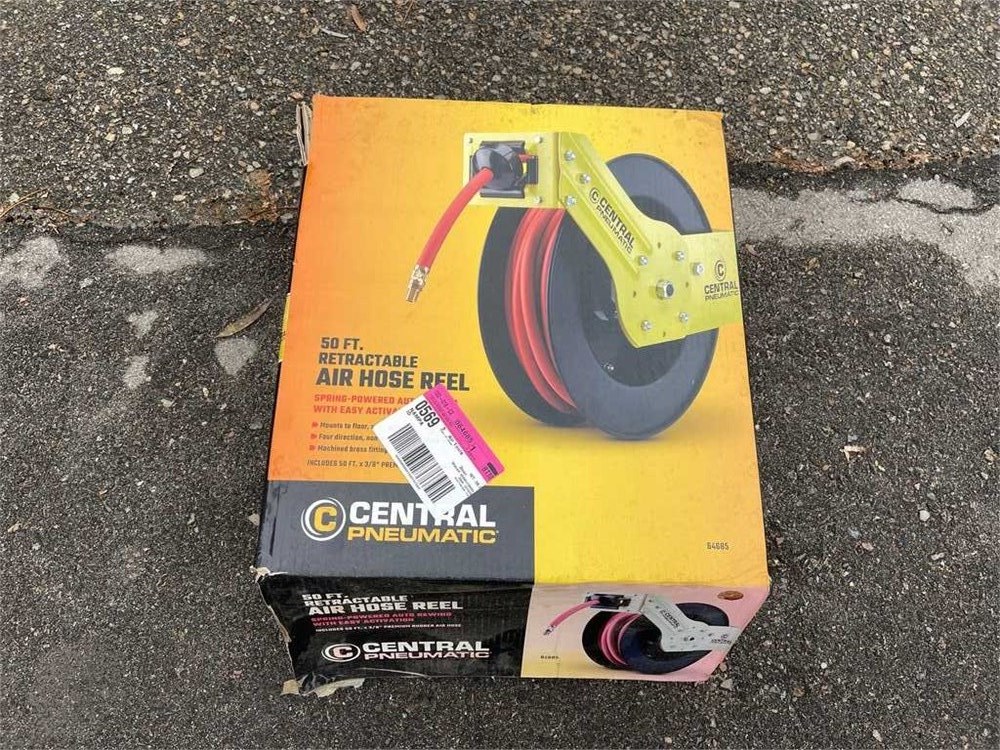 Central Pneumatic Air Hose and Reel (new in box)