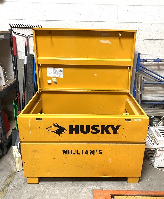 Husky "Metal" Tool / Storage Box & Contents