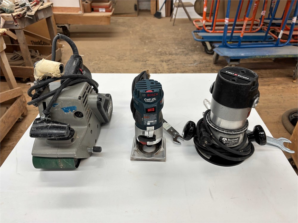 Porter-Cable Belt Sander and Routers Set