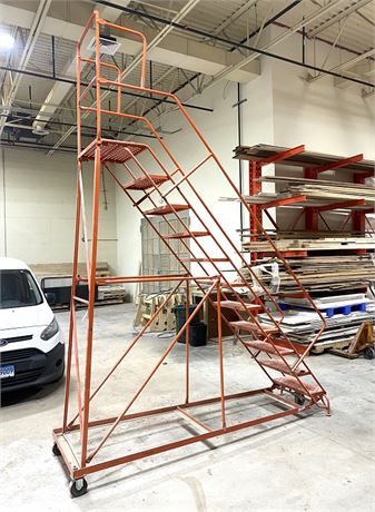 Louisville Ladder Corp, Rolling Step Ladder - 9'H to Platform