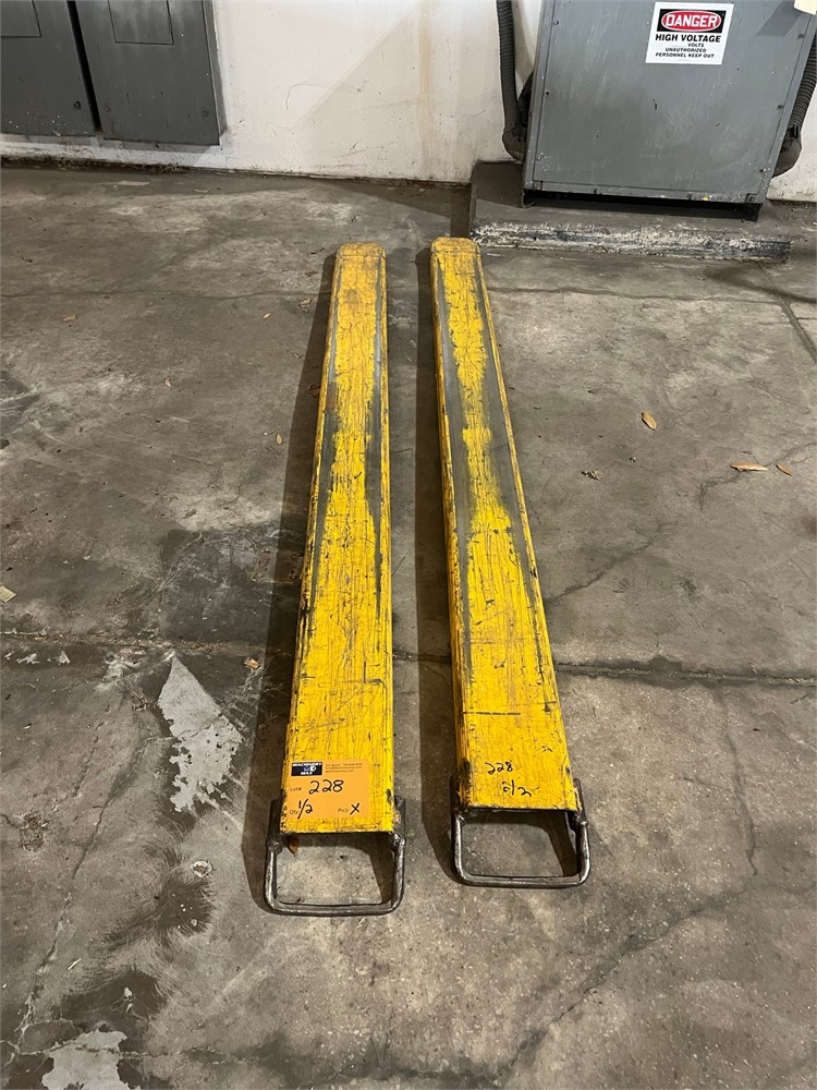 Yellow Forklift Extensions - 6-1/2"W x 96"L