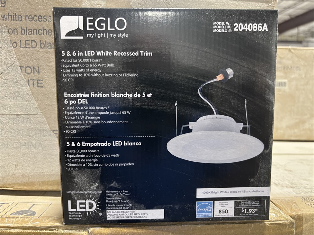 Pallet of 5" & 6" LED White Recessed Trim - as pictured