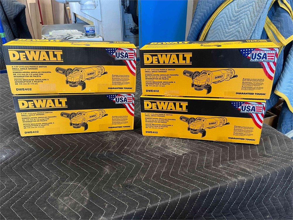 Four (4) DeWalt "DWE 402" Grinders (new in box)