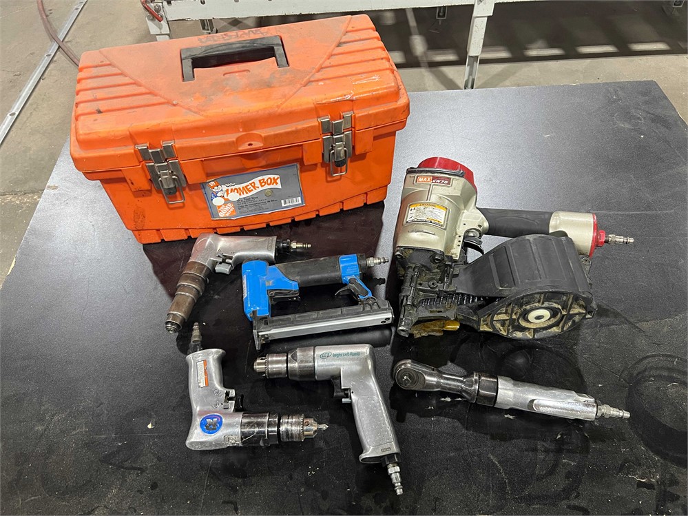 Lot of Pneumatic Tools & Box - as pictured