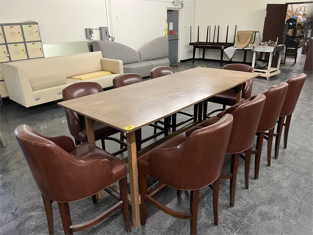 High top table and (10) chairs