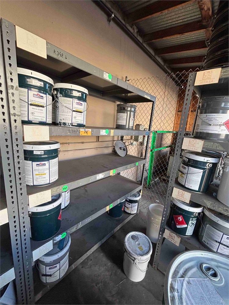 Paint and Supplies on Shelves