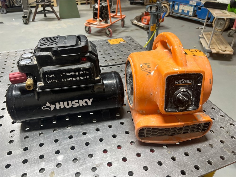 Husky Portable Air Compressor & Ridgid Blower
