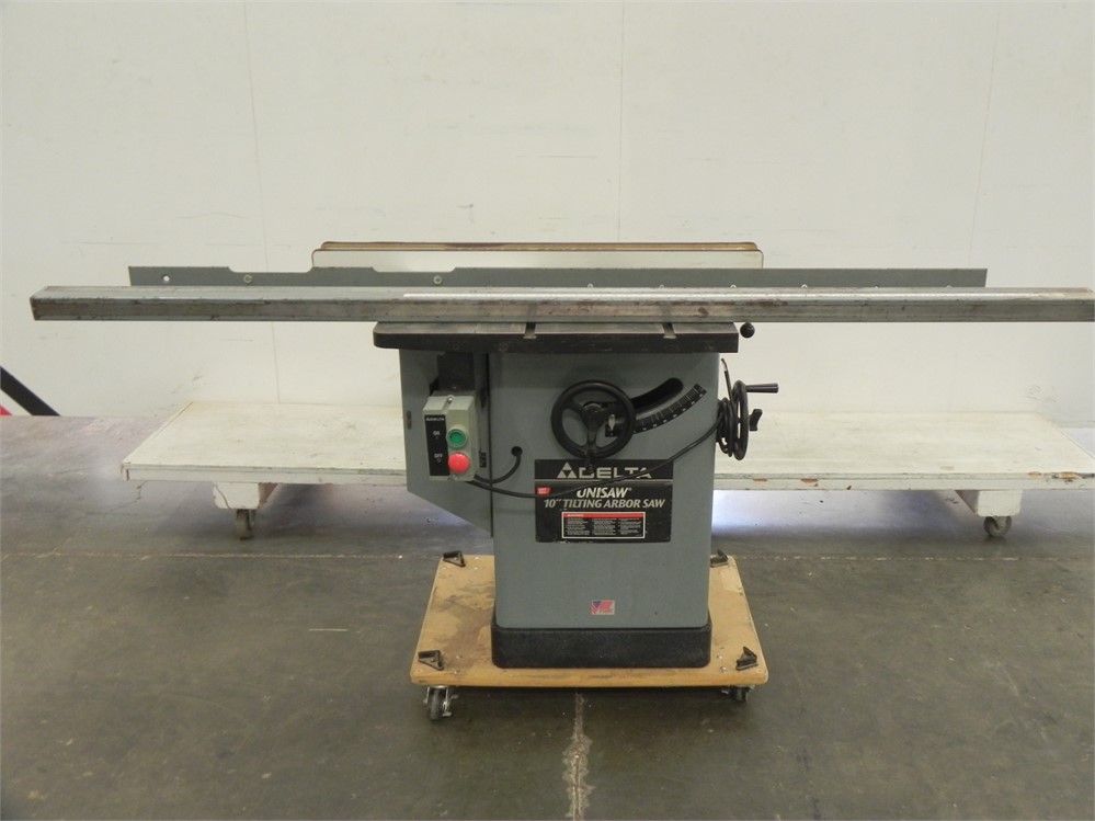 DELTA "UNISAW 3HP TABLE SAW", 10", 3HP, SINGLE PHASE