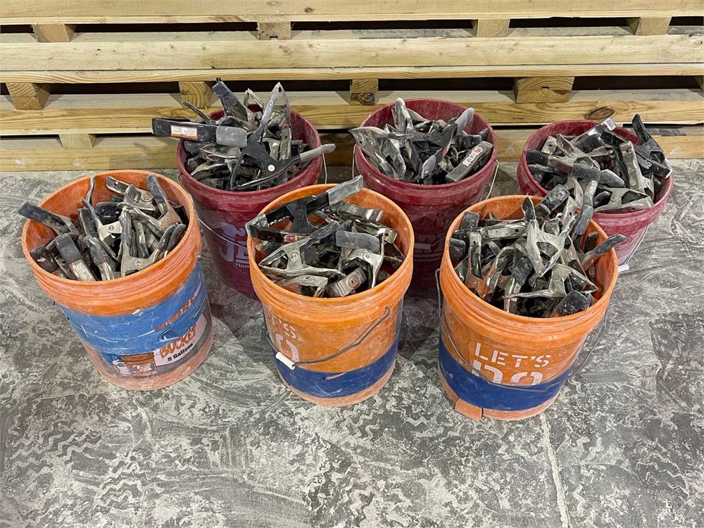 Six (6) Buckets of Spring Clamps