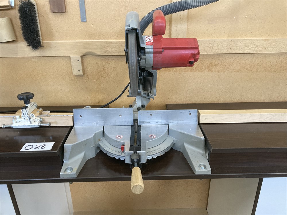 Milwaukee Chop Saw with Tables and Cabinet