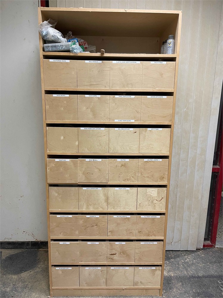Wooden Cabinet with Cabinet Hardware and Fasteners