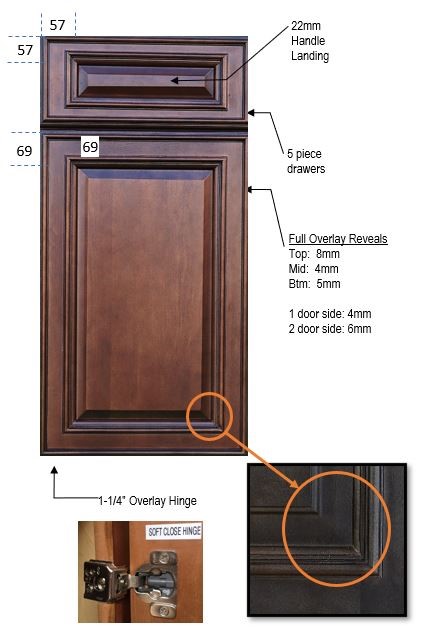 Mitered Raised Panel Door Kits (vienna glaze), Quantity = 650